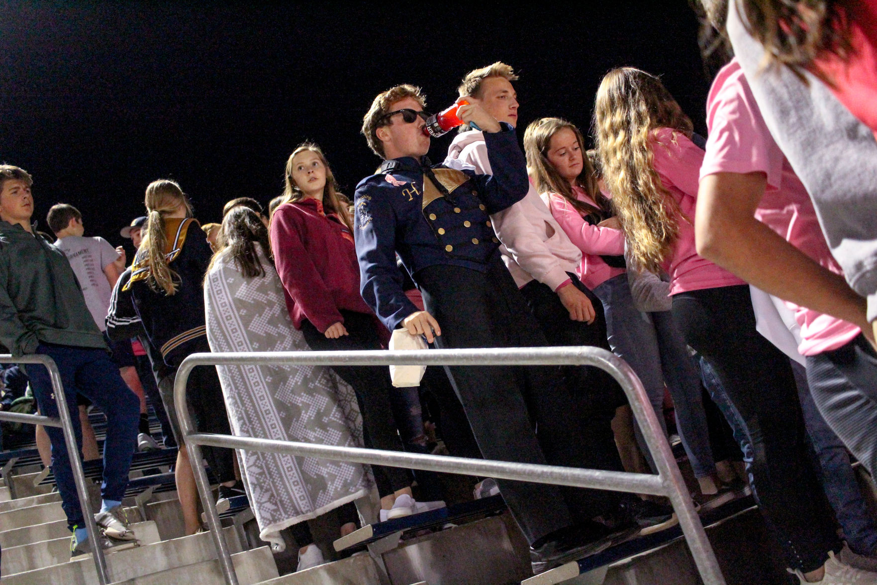 Andrew McDonald, a Helias Catholic High School senior, chugs his Powerade